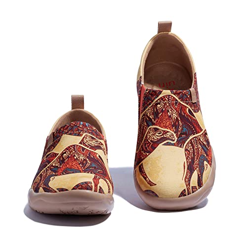 Image of UIN Women's Artistic Slip-On Shoes Vibrant Floral Casual Loafers Lightweight Comfortable Travel Footwear