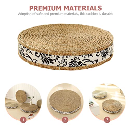 Lifkome Floor Decor Tatami Cushion Woven Straw Tatami Straw Pad 40Cm Handmade Round Tatami Yoga Floor Seat Pillow Yoga Mat Meditation Pillow Cushion For Home Garden Dining Room Decoration Home Decor #TOP1