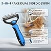Double-Sided Pet Grooming Rake - 4-in-1 Professional Pet Grooming Kit Deshedding Dematting Tool for Dogs Cats Extra-Wide Grooming Brush & Deshedder Comb for Long & Short Haired Pets (Blue Kit 4PCS) #1