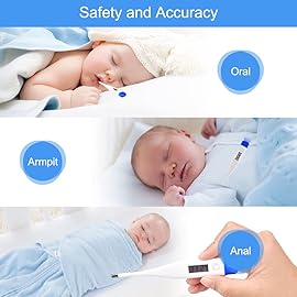 Berrcom Digital Thermometer for Adults, Kids, and Babies, Oral Rectal Underarm Medical Thermometer with Fever Alarm and C/F Switchable