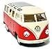 1962 VW Classic Bus 1/24 Scale (6.5"), Red with Beige Top.
