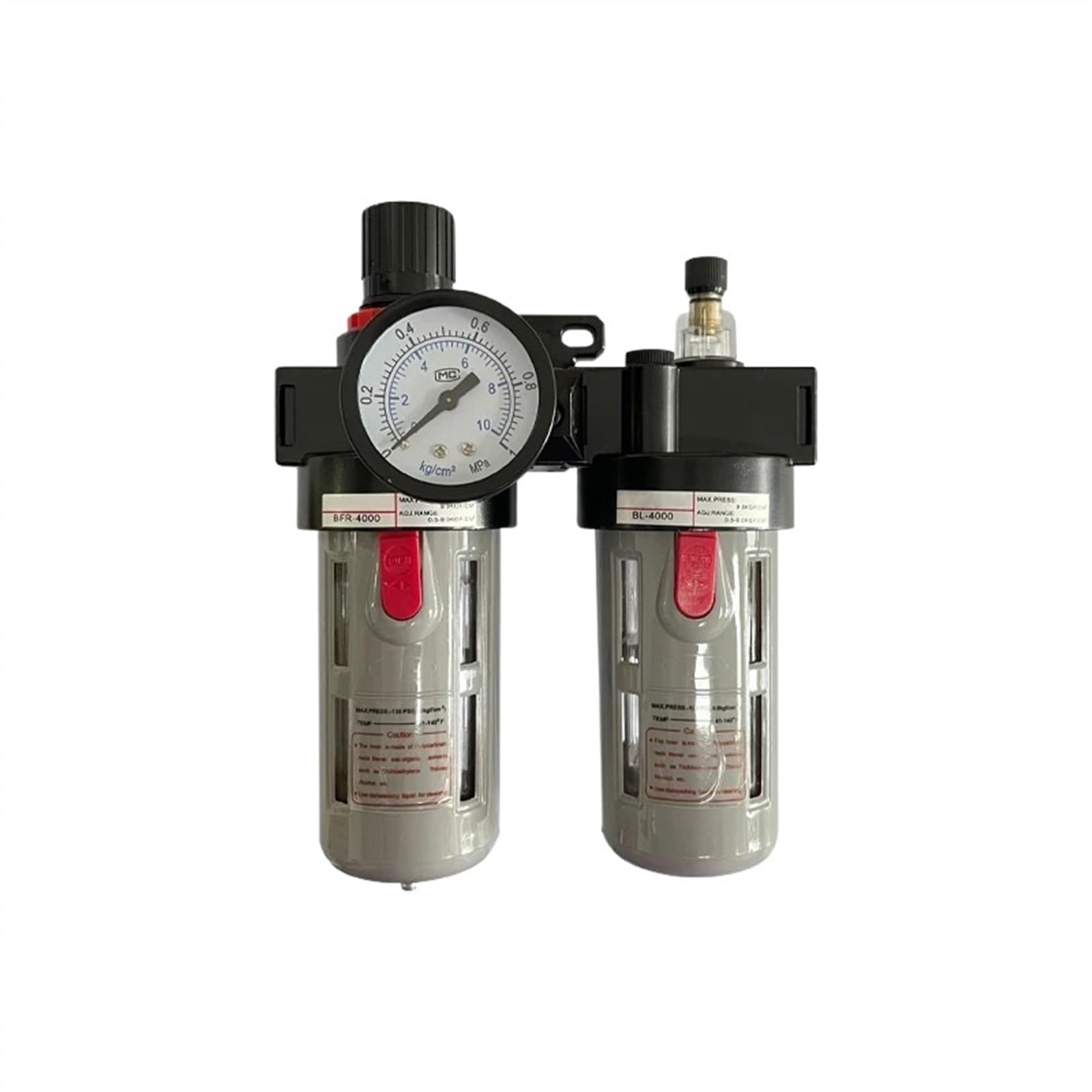 Filtro regulador separador de aceite y agua, compresor de aire, reductor de presión, filtro de aire comprimido de 1/10.2 cm, 3/20.3 cm, 1/5.1 cm, filtro de aire comprimido BFC2000/3000 (con ajuste de