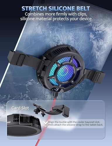 Image of darkFlash iPad Cooler, Magnetic /Back Clip 2 in 1 Tablet Cooler for ipad /Surface pro /Samsung Tab, Steam Deck Fan, 30W Tablet Cooling Case with Temperature Display for Gaming, Live Streaming (GT-PRO)