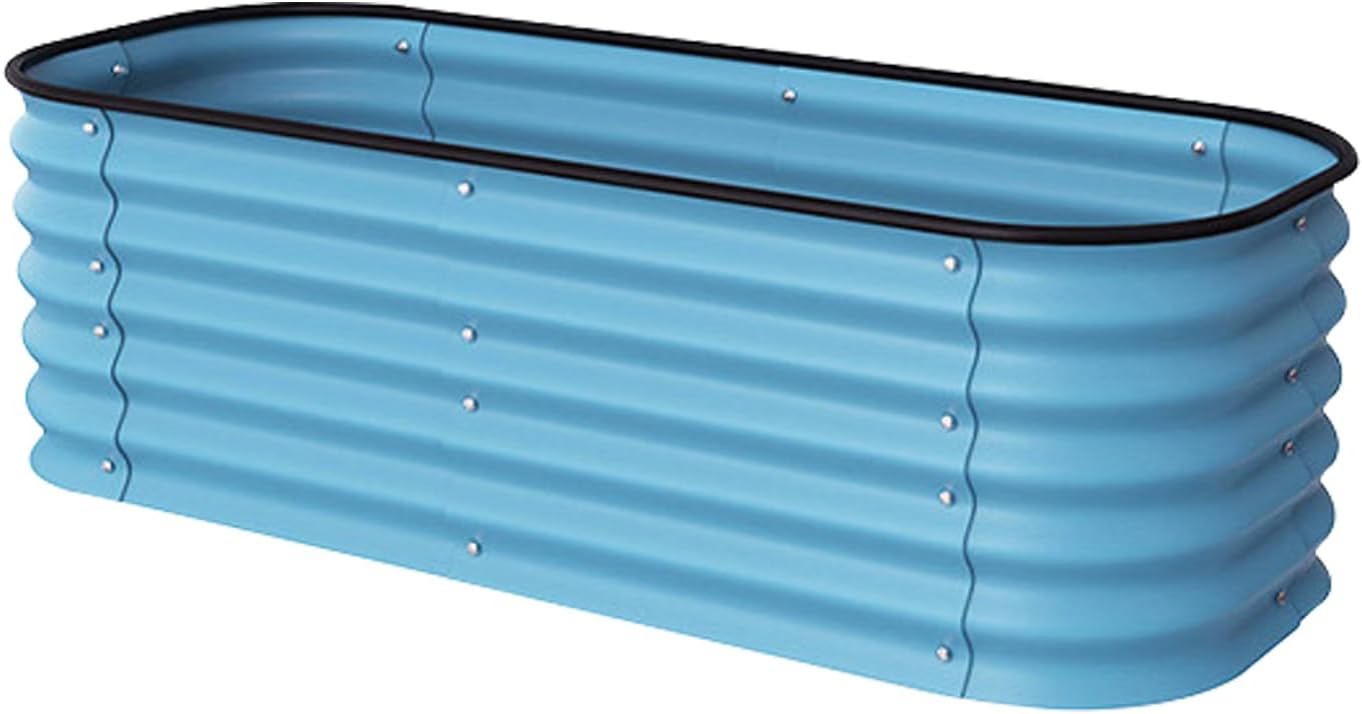 YUHANG Raised Garden Bed Kit,Planter Boxes,Made Zinc-Aluminium Steel,Sturdy and Stable,Easy to Assemble,for Growing Flowers,Fruit and Vegetables,105/150/195cm (Green,195×60×43cm)