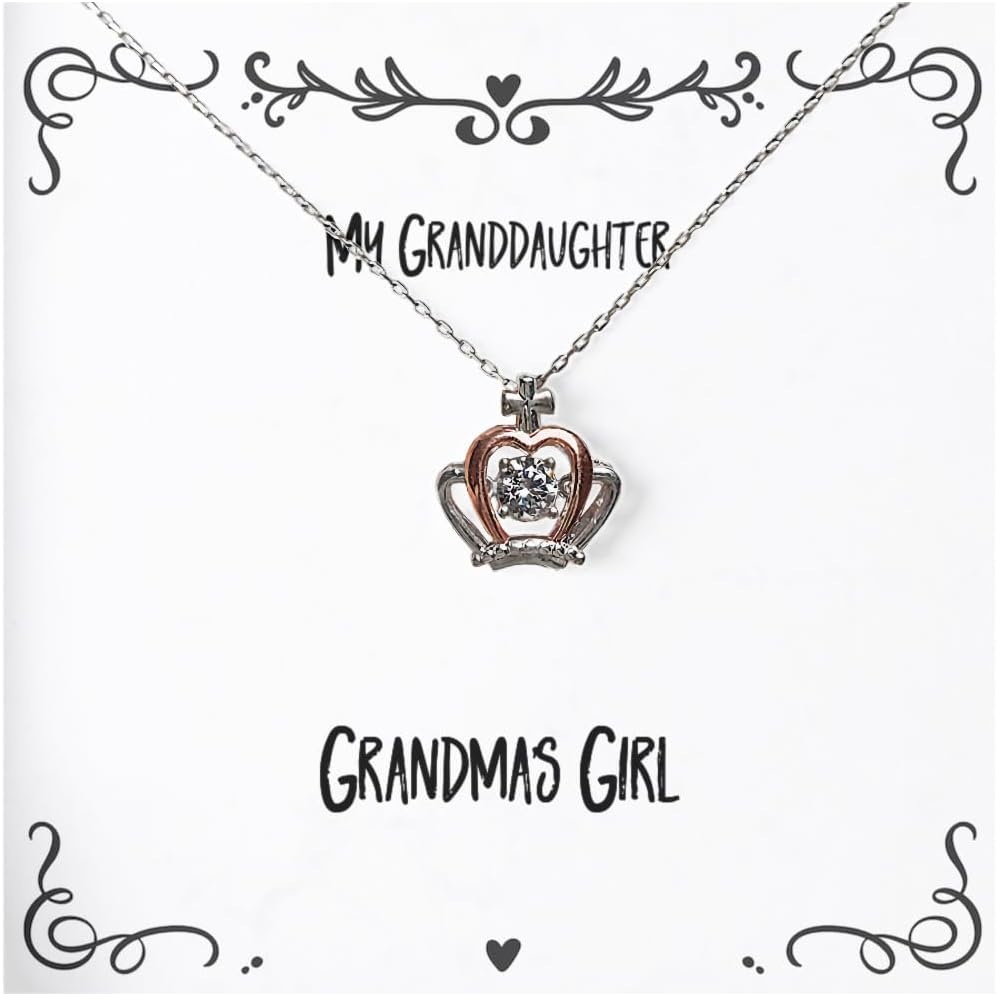 Useful Granddaughter Gifts, Grandma's Girl, Fancy Birthday Crown Pendant Necklace For Grandchild, Jewelry From Grandma, Funny granddaughter gifts, Gifts for funny granddaughters, Funny gifts for