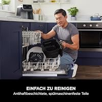 Ninja Air Fryer Heißluftfritteuse MAX PRO, 6,2L, Antihaftbeschichtung, spülmaschinenfester Korb und Crisper Gittereinsatz, Fritteuse ohne Öl, digital, Kochen aus dem Gefrorenen, Grau, AF180EU – Ansicht 7