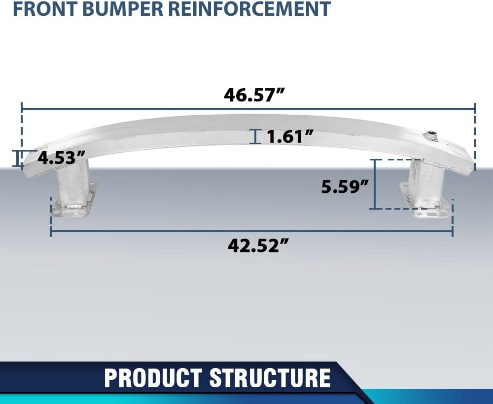 PIT66 Front Bumper Reinforcement Compatible with Jeep Cherokee 2014-2018 68096072AB, CH1006227 Silver