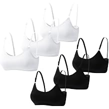 Herepai Big Girls Adjustable Training Bra Cotton Bras Wireless Light Padded 10-16 Years