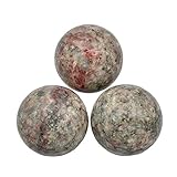 Esfera de masaje de bola redonda de piedra preciosa natural armoniosa de cristal curativo 20~50mm (30 Sésamo Rojo, 50mm)