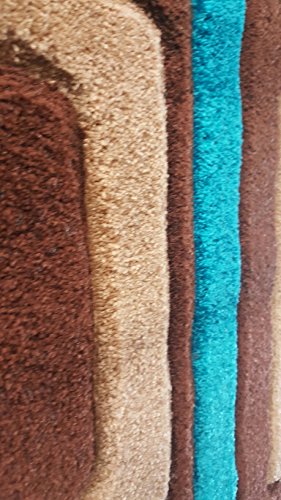 Vegas Modern Area Rug Contemporary Collection Design (5'2" X 7'1"), Turquoise #TOP7