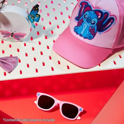 Miniatura 2 de Disney Conjunto De Gafas De Sol Y Gorra De Béisbol Para Niñas, Gafas Con Protección Uv Al 100 Rosa Stitch