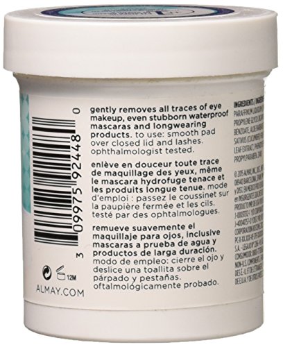 Almay Almofadas removedores de maquiagem para os olhos longwear e impermeáveis, 80 unidades