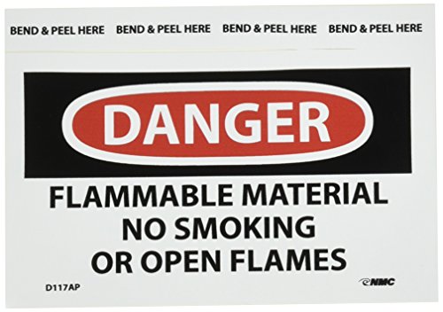 Danger Matériau inflammable signalisation vinyle NMC pour éviter les risques