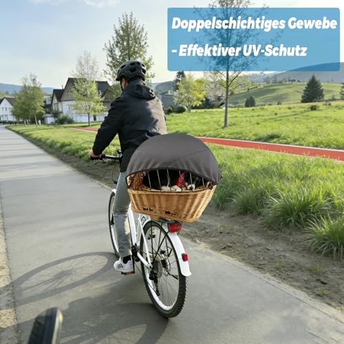 Sonnensegel für Hundefahrradkorb & Fahrradkorb – Großes, verstellbares Schutznetz für Hunde – Atmungsaktiv, Wind- & staubgeschützt, sicher & stabil – Für Fast alle Fahrradkörbe, ganzjährig nutzbar