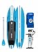 iROCKER All-Around Inflatable Stand Up Paddle Board 11' Long 32" Wide 6" Thick SUP Package (Blue 2018)