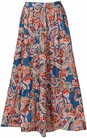 CATALOG CLASSICS Womens Reversible Boho Maxi Skirt - Paisley Long Skirt Gray Paisley, Small, 36" L