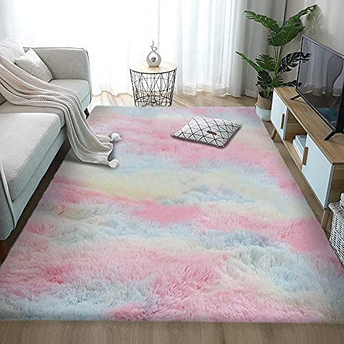 Alfombras de Habitacion Blivener Shaggy Ultra Soft Tie Dye Area Alfombra Color Moderna Alfombra de Lujo Felpa Mullida Alfombra Shag Piel Sintética...