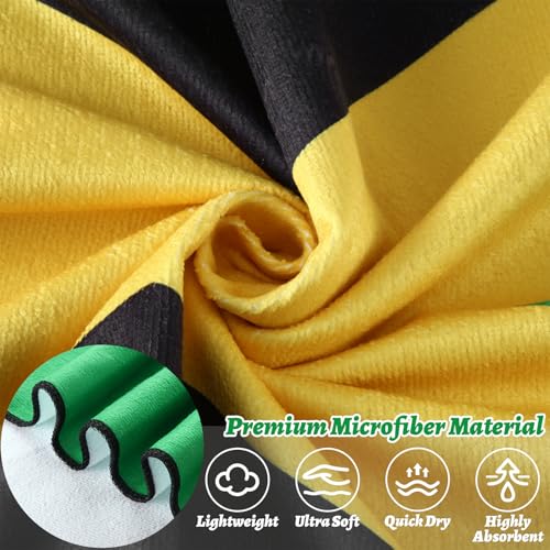Image of Breling 2 Pack Jamaica Flag Beach Towel Oversized Lightweight Beach Towels 71 x 32 in for Women Men Quick Dry Sand Free Bath Towels for Jamaica Independence Day Beachs Pool Party Supplies