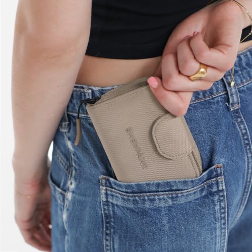 Image of Sherpani Barcelona, Nylon Bifold Zipper Pocket Wallet for Women, Travel Bag, RFID Protection