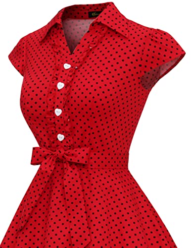 Wedtrend Women's 50S Retro Rockabilly Dress Cap Sleeve Vintage Cocktail Dress For Homecoming Wtp10007Redblackdotxl #TOP4