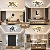 OTREN LED Deckenleuchte 80 cm, Moderne Blumen-Deckenlampe Dimmbar 3000–6500 K mit Fernbedienung, Nachtlicht & Speicherfunktion für Wohnzimmer Schlafzimmer Küche Esszimmer – Ansicht 5
