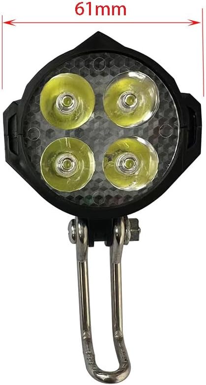 LED Light Bicycle Ebike Headlight Bicycle Accessories Electric Mountain Bike Headlight 4 lamp Beads with Horn 24V 36V 48V 3 Hole Female Waterproof Connector