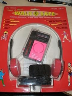 Walk Safe- Mini Small Light AM FM Sports Radio & Panic Alarm
