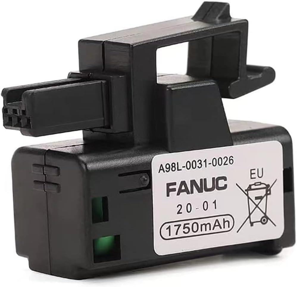 2Pcs A98L-0031-0026 PLC Battery Replacement 3V 1750mAh for FANUC A02B-0309-K102 Part NO A98L-0031-0026, Lithium Battery in Hard CASE