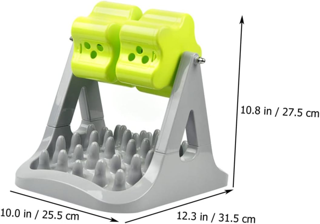 1piece Dog Automatic Food Dispenser Slow Feeder Dog Bowl for Healthy Eating Choking Design Material Grey and Green for Puppies and
