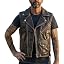 Brown Mens Leather Distressed Vest