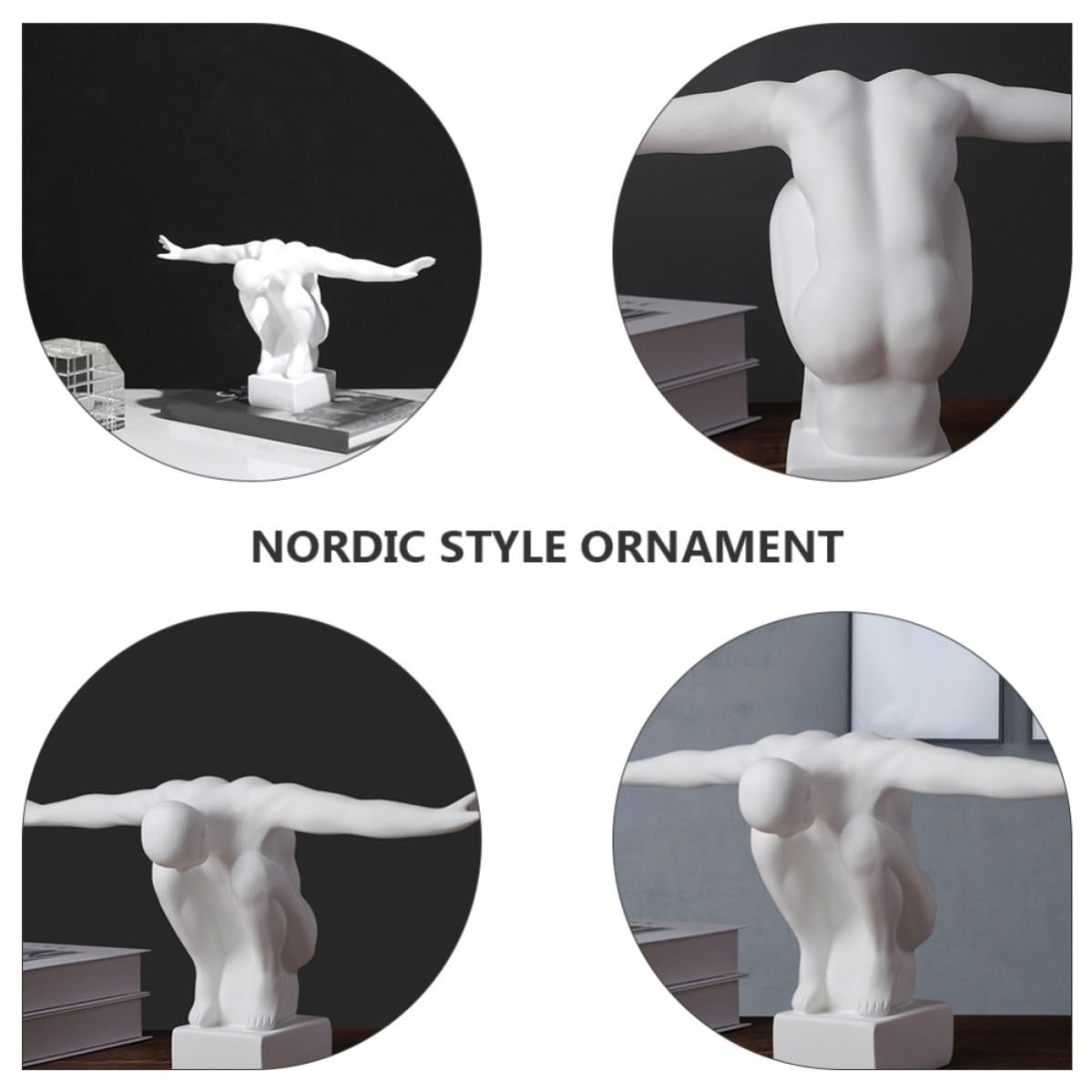 jojofuny Escultura Nórdica de Resina en Color Claro para Oficina y Estudio