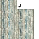 Papel Adhesivo para Muebles Madera Azul:30X300 cm, hecha de material de PVC, aspecto de grano de madera real, color cálido