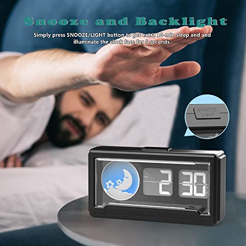Yariaii Digital Alarm Clock Flip Desk Clock, Digital Clock With Night Light, Snooze, 12/24H, Easy To Set, Alarm Clock Battery Operated For Bedroom, Bedside, Home Office #TOP3