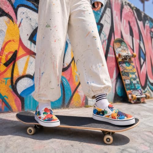 Image of Women's Canvas Slip On Sneakers Non Slip Loafers | low top non slip on walking breathable casual comfortable fashion tennis