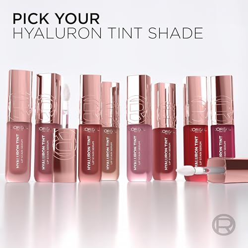 L'Oreal Paris Hyaluron Tint Lip Stain Serum, Long Lasting, Hydrating Lip Makeup Infused with Hyaluronic Acid, 640 Tea Time (Corally Brown Nude) - image 8