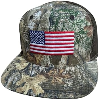 Boné de caminhoneiro com bandeira americana patriótica de caça da