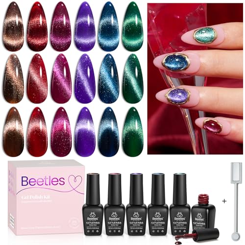 Gelab cosmetics LLC Beetles Cat Eye Magnet for Nails - 3 in 1 Nail Magnet for Cat Eye Gel Nail Polish Heart/French/Stripe/Glass Bead/Side Light/Wide Light Effect Magnetic Nails Art Tools Home DIY Salon Manicure Design