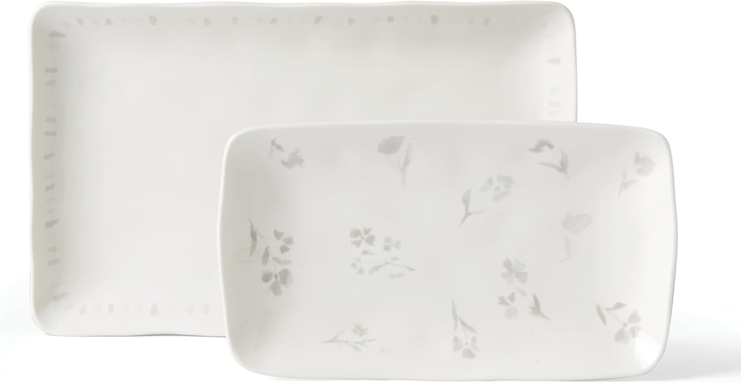 Lenox Oyster Bay 2-Piece Nesting Serving Platters, 3.40 LB, White