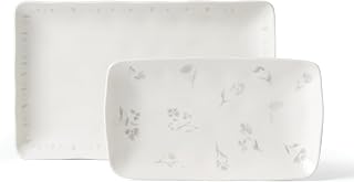 Oyster Bay 2-Piece Nesting Serving Platters, 3.40 LB, White
