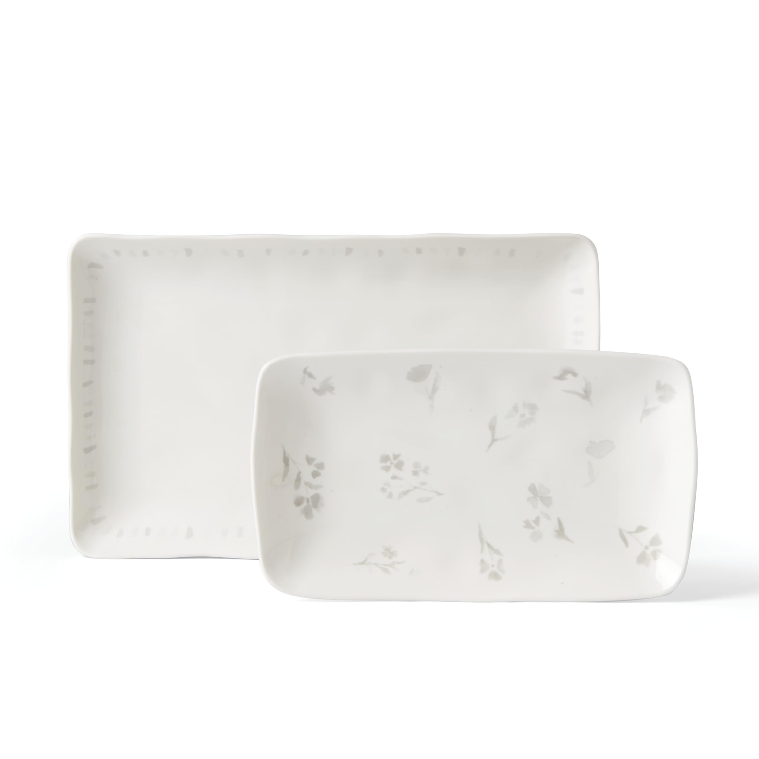 Lenox Oyster Bay - Juego de 2 platos para servir de anidación, color blanco