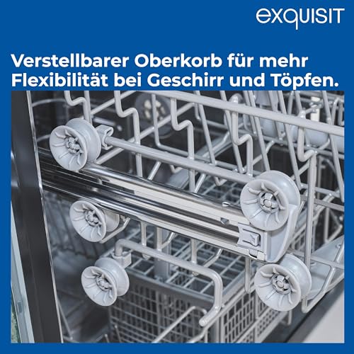 Exquisit Einbau-Geschirrspüler, 12 Maßgedecke, 49 dB(A), 6 Programme, Startzeitvorwahl, Aquastop, höhenverstellbarer Geschirrkorb, EGSP56312-E-030E silber