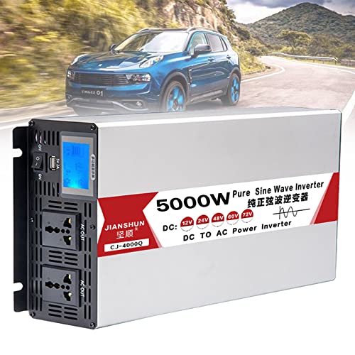 BONAD Power Inverter 4000W 5000W 6000W 8000W Convertidor de Voltaje 12V 24V 48V 60V DC to 110V/220V AC Power Inverter Transformador de Voltaje para Coche Camion,5000W-24Vto110V