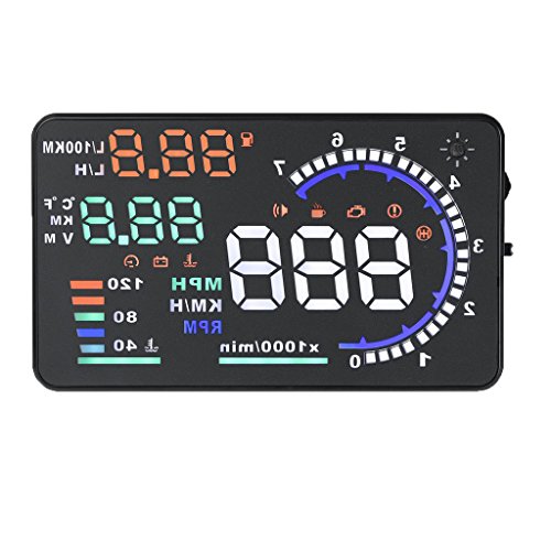 Generic Imported 5.5 Multi-Color Screen a8 car hud Head up Display OBD ii Speed Warning