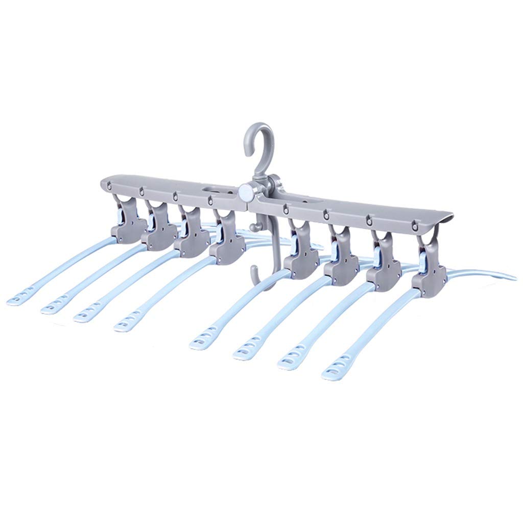 Hanger RENRUIRUI- Percha Plegable De Plástico Percha De Almacenamiento De Viaje Tendedero Multifuncional Armario De Almacenamiento Percha Retráctil Portátil (1 Paquete) (Color : Blue)
