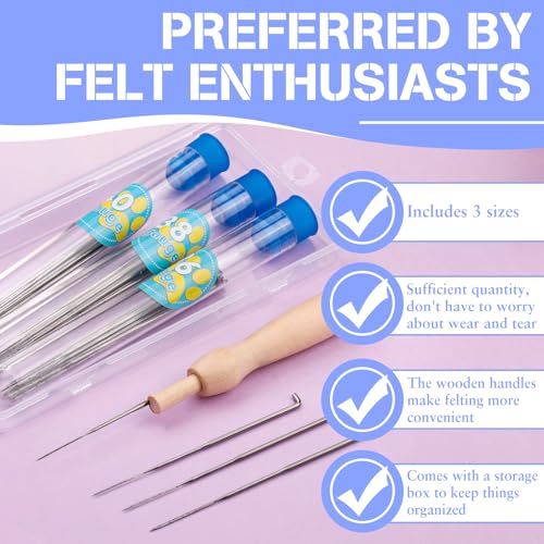 Image of Yizzvb 30 PCS Needle Felting Needles, 3 Sizes Wool Felting Needles, Needle Felting Tools Supplies Kit with Storage Box for DIY Wool Felting Crafts