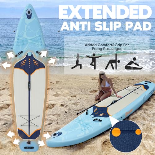 Image of Inflatable Paddle Board, Stand Up Paddle Board | Stable Design with Non-Slip Comfort Deck, Portable Travel Paddle Board
