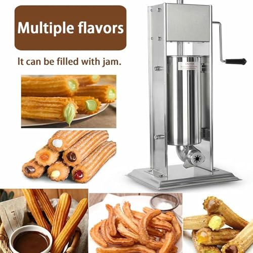 Machine à churro commerciale en acier inoxydable pour churros faits maison avec remplissage au chocolat et au caramel, avec plusieurs buses