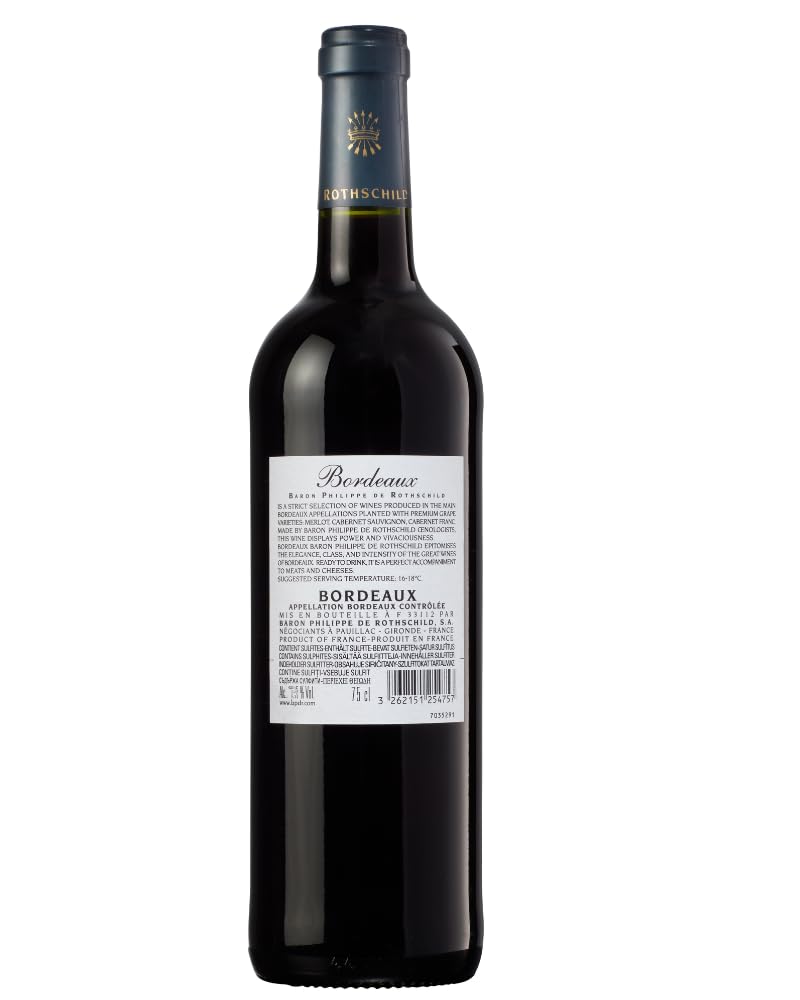 Bordeaux AOC Rouge, Trockener Rotwein aus Frankreich, 6 x 750ml