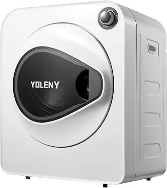 YOLENY Electric Portable Compact Laundry Dryer 1.6 cu.ft, 9 lbs Load Stainless Steel Portable Dryer, 4 Drying Mode, Cold Air Care, for Apartments, White
