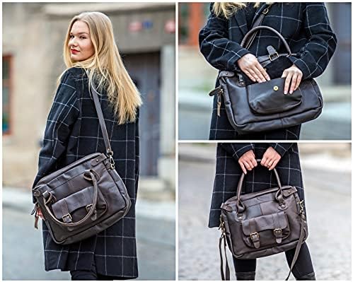 LECONI Sac à Bandoulière Dames Crossbag Cuir De Vachette Nature Sac D